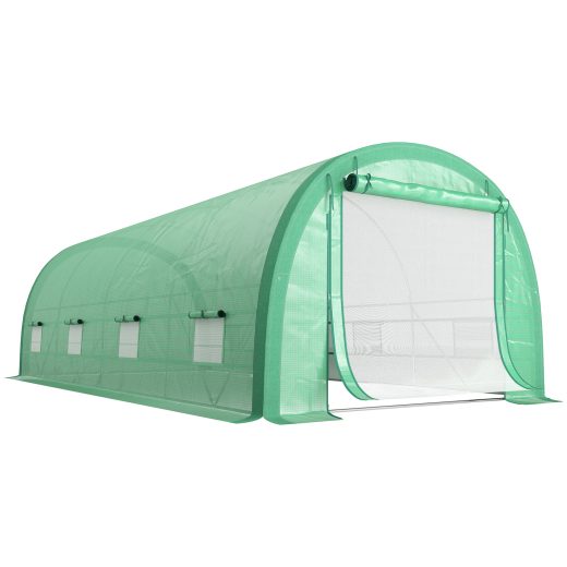 Horehound Polytunnel Greenhouse Mesh Door Green 6x3m
