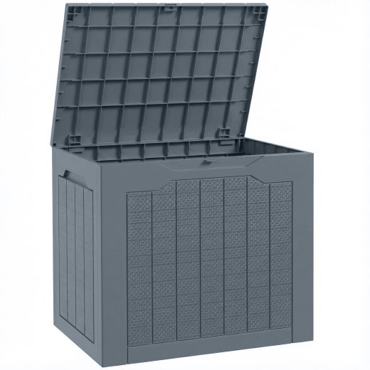 Teasel Plastic Garden Storage Box 93L Light Grey