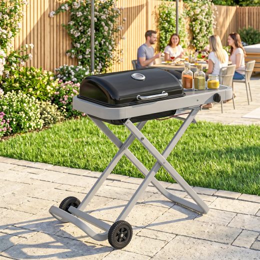 Celandine Portable Gas BBQ Grill with Side Table 2.5kW Black