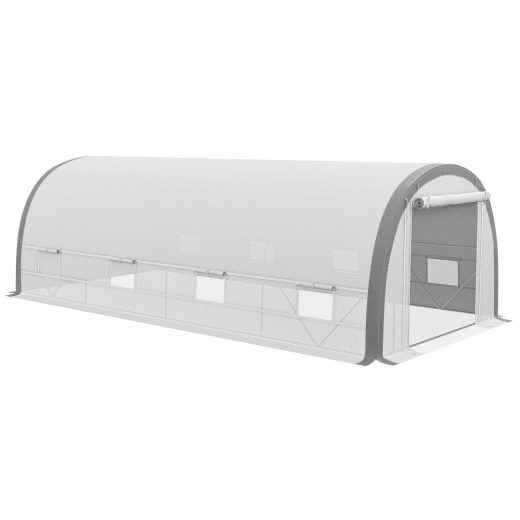 Holly Polytunnel Greenhouse 6x3m White with Mesh Door