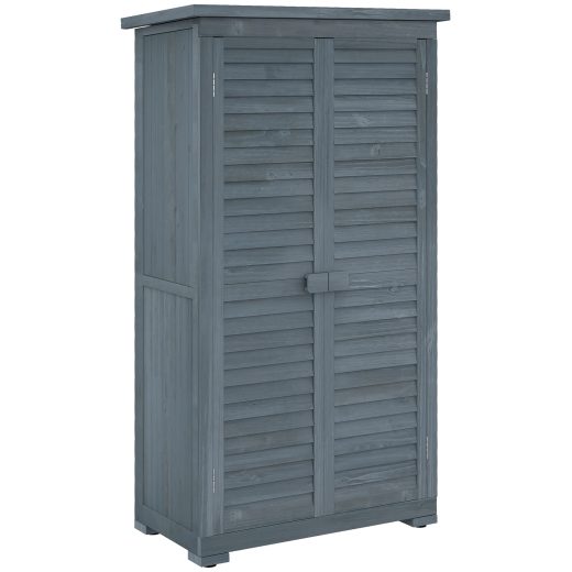 Skimmia Garden Storage Shed 87cm x 46.5cm x 160cm Grey