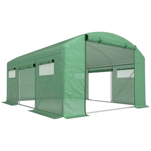 Lewisia Polytunnel Greenhouse 397L x 300W x 200H cm Green